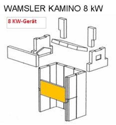 WAMSLER Náhradní šamot přední střední 117225 kamna KAMINO 8 kW; ND 117225