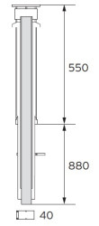 Svislé odkouření včetně střešního nástavce (černé provedení) Ø 60/100mm 