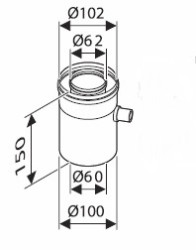 JUNKERS AZ 375 Jímač kondenzátu - vertikální, Ø60/100