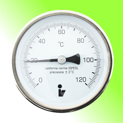 Teploměr bimetalový DN100; jímka 100 mm; 0-120°C
